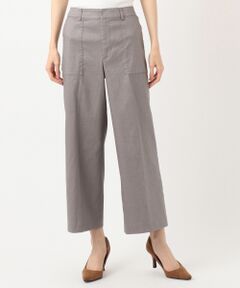 L size ONWARD(大きいサイズ) / エルサイズオンワード その他パンツ | 【洗える】ラミーコットンストレッチ ワイドパンツ