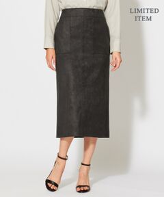 L size ONWARD(大きいサイズ) / エルサイズオンワード ミニ・ひざ丈スカート | 【WEB＆一部店舗限定】ストレッチスエード スカート