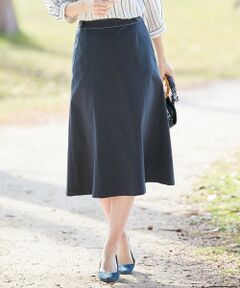 L size ONWARD(大きいサイズ) / エルサイズオンワード ミニ・ひざ丈スカート | 【透けにくい】洗えるTCリネンツイル スカート