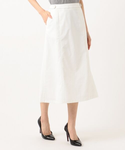 L size ONWARD(大きいサイズ) / エルサイズオンワード ミニ・ひざ丈スカート | 【透けにくい】洗えるTCリネンツイル スカート | 詳細2