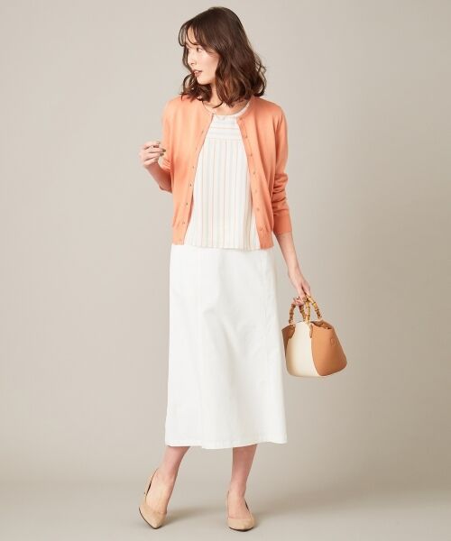 L size ONWARD(大きいサイズ) / エルサイズオンワード ミニ・ひざ丈スカート | 【透けにくい】洗えるTCリネンツイル スカート | 詳細1