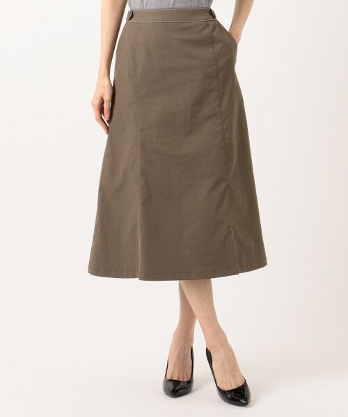 L size ONWARD(大きいサイズ) / エルサイズオンワード ミニ・ひざ丈スカート | 【透けにくい】洗えるTCリネンツイル スカート | 詳細9