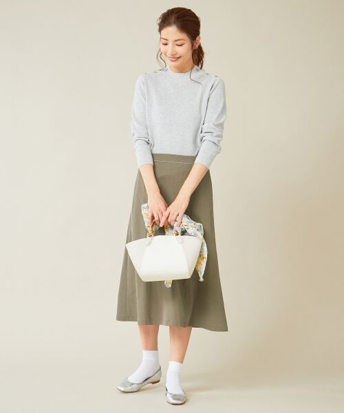 L size ONWARD(大きいサイズ) / エルサイズオンワード ミニ・ひざ丈スカート | 【透けにくい】洗えるTCリネンツイル スカート | 詳細7