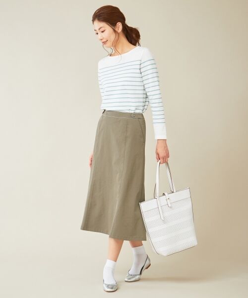 L size ONWARD(大きいサイズ) / エルサイズオンワード ミニ・ひざ丈スカート | 【透けにくい】洗えるTCリネンツイル スカート | 詳細8