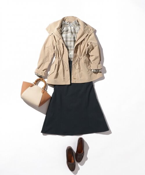 L size ONWARD(大きいサイズ) / エルサイズオンワード ミニ・ひざ丈スカート | 【透けにくい】洗えるTCリネンツイル スカート | 詳細10