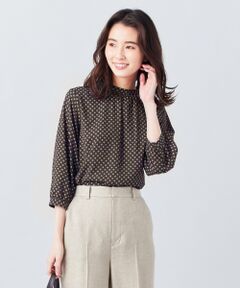 L size ONWARD(大きいサイズ) / エルサイズオンワード トップス | 【洗える】アンティークデシン小紋プリント ブラウス