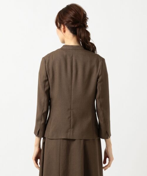 L size ONWARD(大きいサイズ) / エルサイズオンワード ノーカラージャケット | 【洗える】アイアスソフトクロス ジャケット | 詳細4