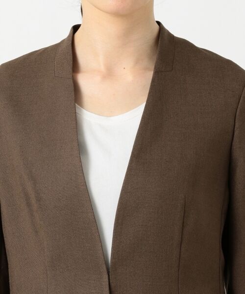 L size ONWARD(大きいサイズ) / エルサイズオンワード ノーカラージャケット | 【洗える】アイアスソフトクロス ジャケット | 詳細5