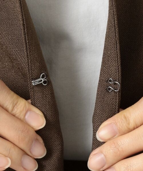 L size ONWARD(大きいサイズ) / エルサイズオンワード ノーカラージャケット | 【洗える】アイアスソフトクロス ジャケット | 詳細6