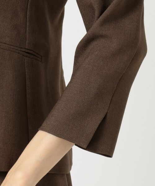 L size ONWARD(大きいサイズ) / エルサイズオンワード ノーカラージャケット | 【洗える】アイアスソフトクロス ジャケット | 詳細7