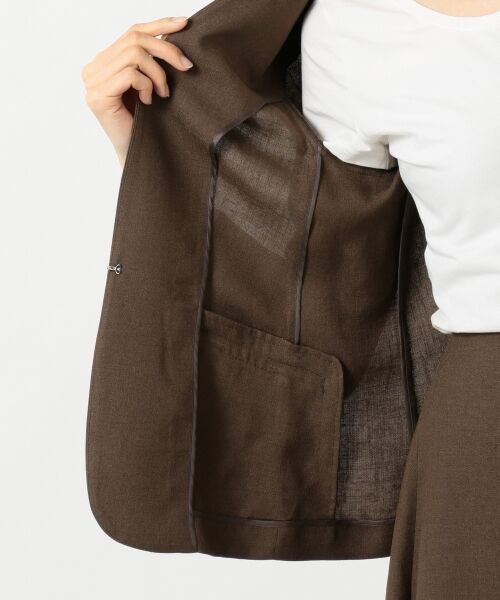 L size ONWARD(大きいサイズ) / エルサイズオンワード ノーカラージャケット | 【洗える】アイアスソフトクロス ジャケット | 詳細11