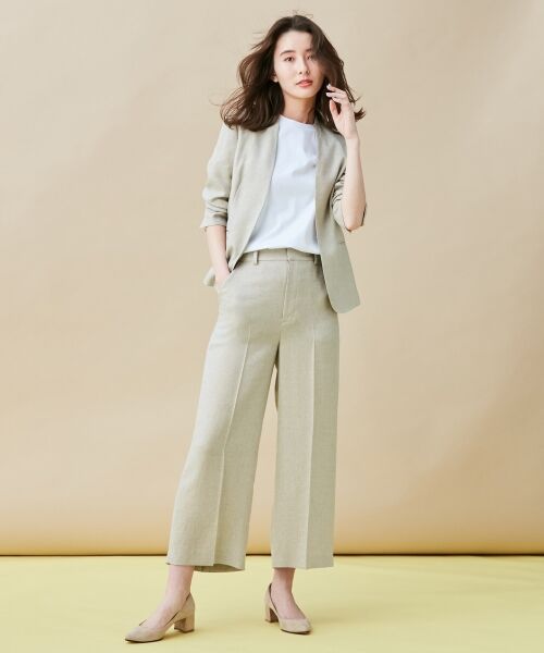 L size ONWARD(大きいサイズ) / エルサイズオンワード ノーカラージャケット | 【洗える】アイアスソフトクロス ジャケット | 詳細13