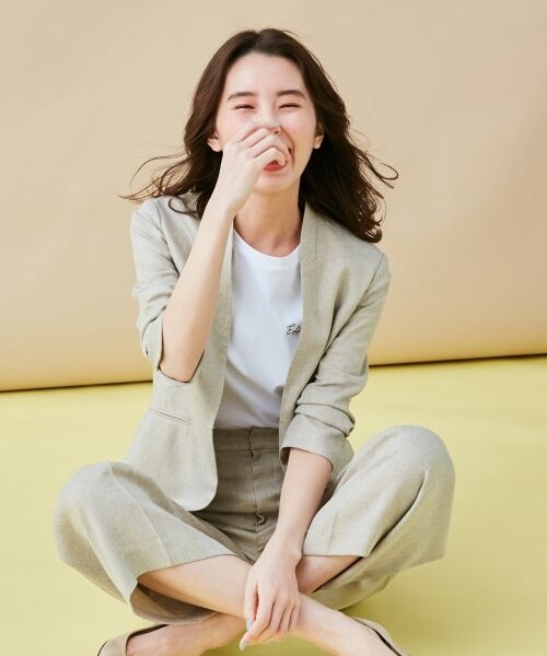 L size ONWARD(大きいサイズ) / エルサイズオンワード ノーカラージャケット | 【洗える】アイアスソフトクロス ジャケット | 詳細15