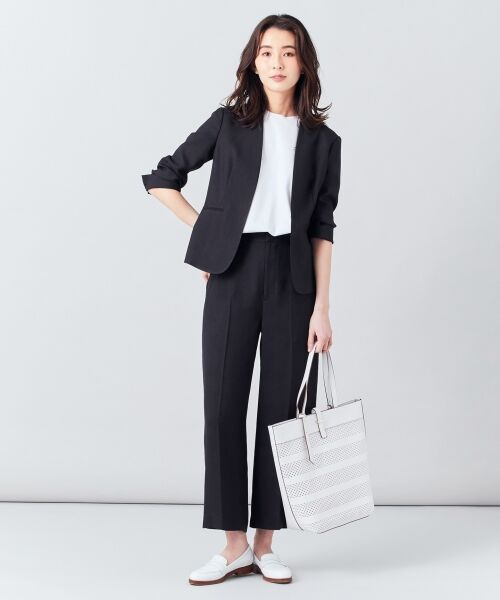 L size ONWARD(大きいサイズ) / エルサイズオンワード ノーカラージャケット | 【洗える】アイアスソフトクロス ジャケット | 詳細18