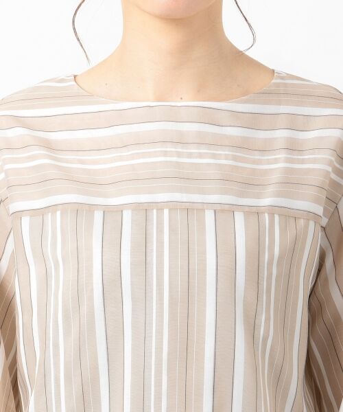 L size ONWARD(大きいサイズ) / エルサイズオンワード Tシャツ | Sheer Dobby Stripe カットソー | 詳細13