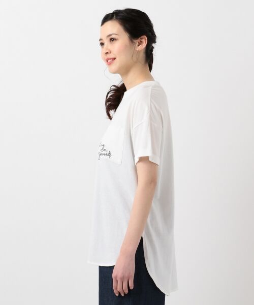 L size ONWARD(大きいサイズ) / エルサイズオンワード Tシャツ | 【L'aube】シャツテールポケット Tシャツ | 詳細4