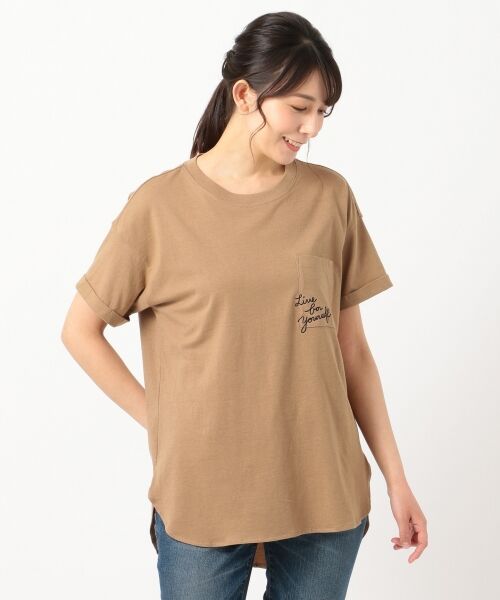 L size ONWARD(大きいサイズ) / エルサイズオンワード Tシャツ | 【L'aube】シャツテールポケット Tシャツ | 詳細14