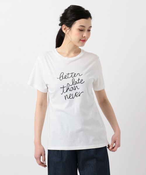 L size ONWARD(大きいサイズ) / エルサイズオンワード Tシャツ | 【L'aube】刺繍ミックスロゴ Tシャツ | 詳細5