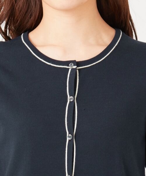 L size ONWARD(大きいサイズ) / エルサイズオンワード カーディガン・ボレロ | 【2SET】ライン配色 ツインセット | 詳細14