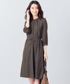 L size ONWARD(大きいサイズ) / エルサイズオンワード ミニ丈・ひざ丈ワンピース | 【洗える】アンティークデシン小紋プリント ワンピース