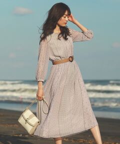 L size ONWARD(大きいサイズ) / エルサイズオンワード ミニ丈・ひざ丈ワンピース | 【松井愛莉さん着用】エスニックパネルプリント　ワンピース