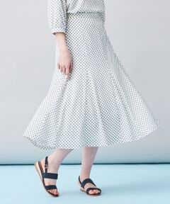 L size ONWARD(大きいサイズ) / エルサイズオンワード ミニ・ひざ丈スカート | 【洗える】アンティークデシン小紋プリント スカート