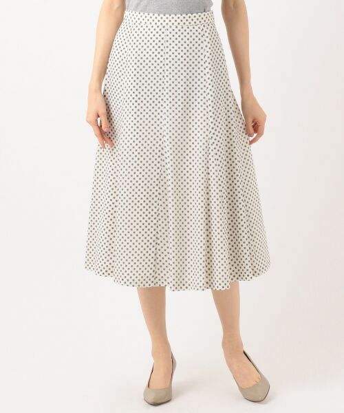 L size ONWARD(大きいサイズ) / エルサイズオンワード ミニ・ひざ丈スカート | 【洗える】アンティークデシン小紋プリント スカート | 詳細4