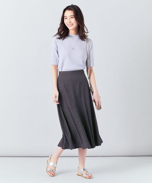 L size ONWARD(大きいサイズ) / エルサイズオンワード ミニ・ひざ丈スカート | 【洗える】アンティークデシン小紋プリント スカート | 詳細5