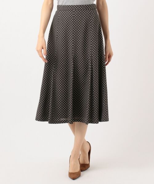 L size ONWARD(大きいサイズ) / エルサイズオンワード ミニ・ひざ丈スカート | 【洗える】アンティークデシン小紋プリント スカート | 詳細6