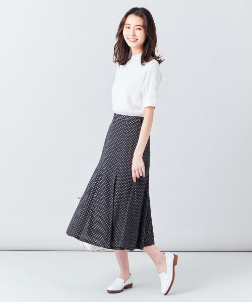 L size ONWARD(大きいサイズ) / エルサイズオンワード ミニ・ひざ丈スカート | 【洗える】アンティークデシン小紋プリント スカート | 詳細7