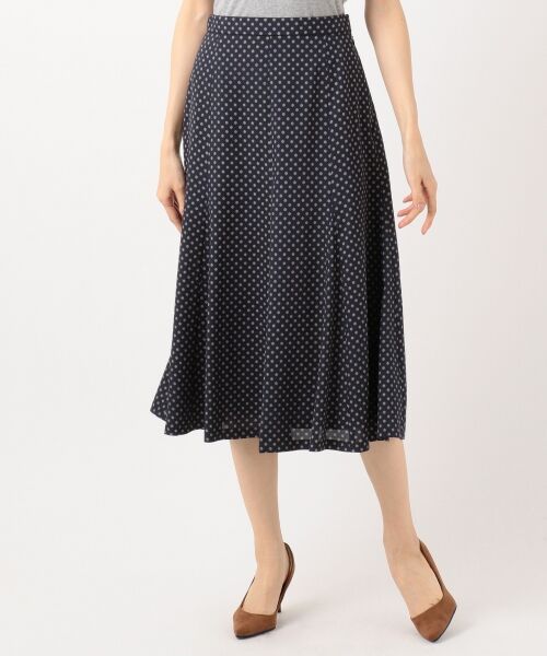 L size ONWARD(大きいサイズ) / エルサイズオンワード ミニ・ひざ丈スカート | 【洗える】アンティークデシン小紋プリント スカート | 詳細8