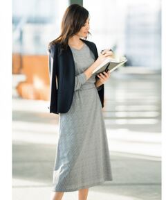 L size ONWARD(大きいサイズ) / エルサイズオンワード ミニ・ひざ丈スカート | 【マガジン掲載】ジャカードジャージー フレアースカート(検索番号E44)