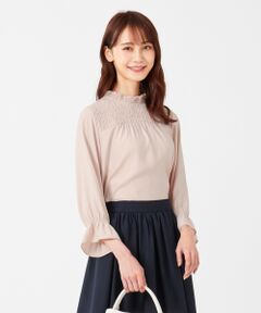 L size ONWARD(大きいサイズ) / エルサイズオンワード トップス | 【道重さゆみさん着用】シャーリングプルオーバー ブラウス