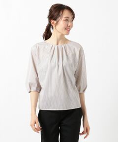 L size ONWARD(大きいサイズ) / エルサイズオンワード Tシャツ | 【洗える】トリコットストライプ カットソー