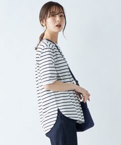 【UVケア・接触冷感】コンパクトコットンスムース ボートネックTシャツ