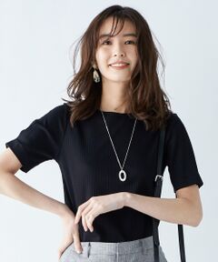 【WEB限定色あり】コットンリブスムース クルーネックTシャツ