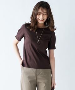 【WEB限定色あり】コットンリブスムース クルーネックTシャツ