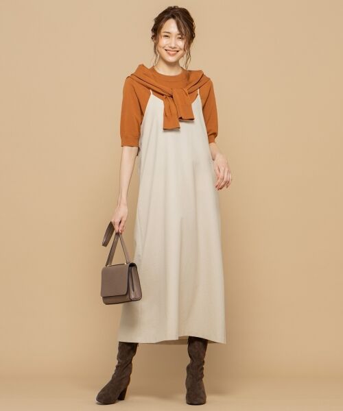 セール 新色登場 洗える リネンライクベーシック キャミワンピース ミニ丈 ひざ丈ワンピース L Size Onward 大きいサイズ エルサイズオンワード ファッション通販 タカシマヤファッションスクエア