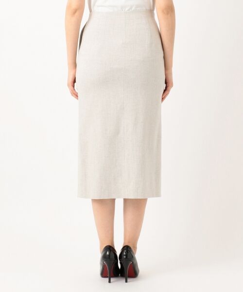 L size ONWARD(大きいサイズ) / エルサイズオンワード ミニ・ひざ丈スカート | 【セットアップ】Synthetic Linen スカート | 詳細8