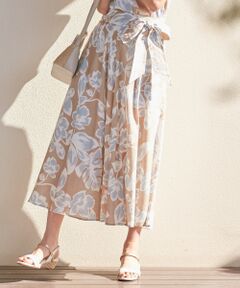 L size ONWARD(大きいサイズ) / エルサイズオンワード ミニ・ひざ丈スカート | 【洗える】エキゾチックフラワープリント スカート