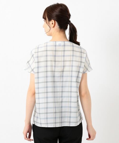 L size ONWARD(大きいサイズ) / エルサイズオンワード トップス | 【洗える】キュプラコットンドビーチェック ブラウス | 詳細11
