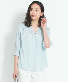 L size ONWARD(大きいサイズ) / エルサイズオンワード シャツ・ブラウス | 【新色追加・洗える】ギャザーサテン ブラウス
