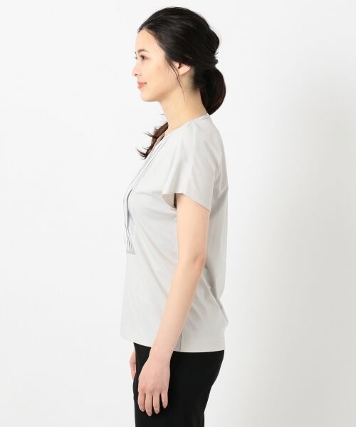 L size ONWARD(大きいサイズ) / エルサイズオンワード Tシャツ | Light Fabric Combi 半袖カットソー | 詳細10