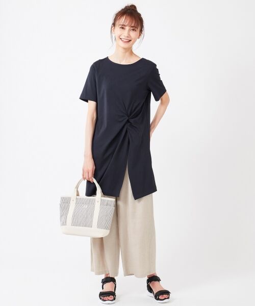 L size ONWARD(大きいサイズ) / エルサイズオンワード Tシャツ | 【おうち時間に】Rich cottonスムース ロングTシャツ | 詳細12