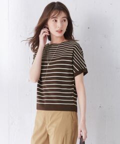 L size ONWARD(大きいサイズ) / エルサイズオンワード ニット・セーター | 【洗える】コットンアセテートミラノボーダー ニット