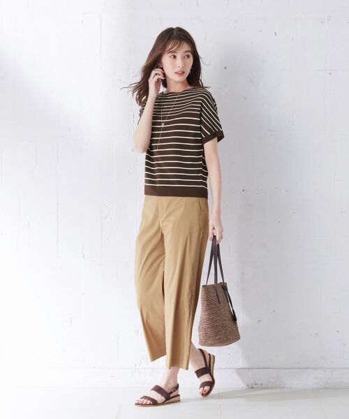 L size ONWARD(大きいサイズ) / エルサイズオンワード ニット・セーター | 【洗える】コットンアセテートミラノボーダー ニット | 詳細3