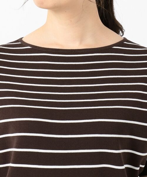 L size ONWARD(大きいサイズ) / エルサイズオンワード ニット・セーター | 【洗える】コットンアセテートミラノボーダー ニット | 詳細8