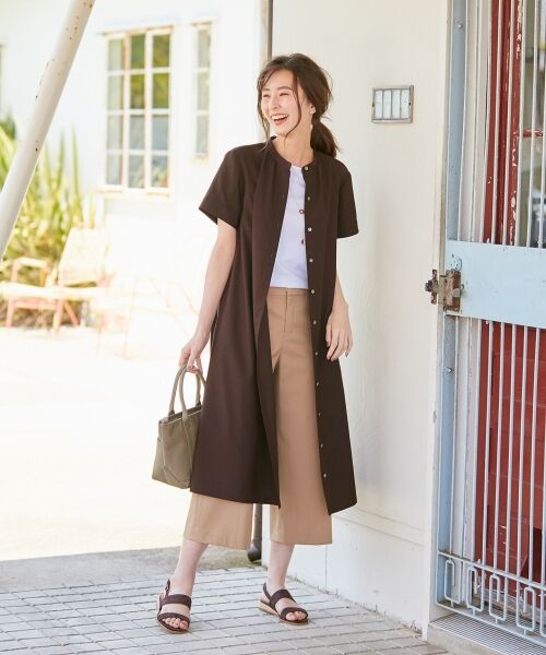 L size ONWARD(大きいサイズ) / エルサイズオンワード ミニ丈・ひざ丈ワンピース | 【洗える】リネンライクオックス ワンピース | 詳細4