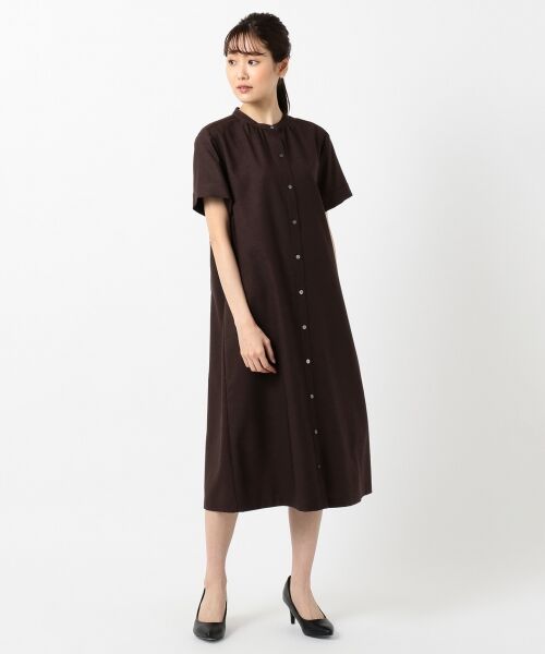 L size ONWARD(大きいサイズ) / エルサイズオンワード ミニ丈・ひざ丈ワンピース | 【洗える】リネンライクオックス ワンピース | 詳細5
