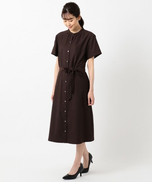 L size ONWARD(大きいサイズ) / エルサイズオンワード ミニ丈・ひざ丈ワンピース | 【洗える】リネンライクオックス ワンピース | 詳細6